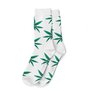 20511A - Calcetines Cannabicos Mujer White Leaves
