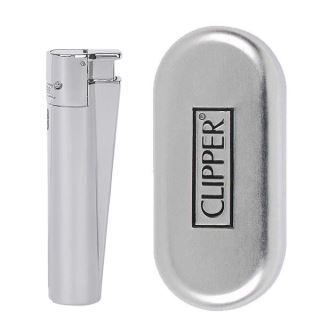 34360C - Clipper   Metal Jet Flame Silver 1 ud. Mate