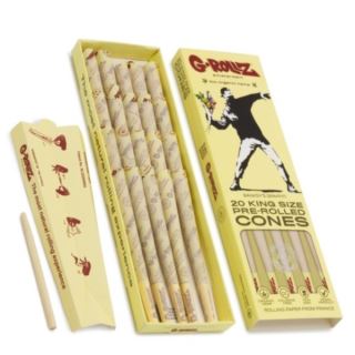 16924 - Papel de fumar Cones G-Rollz K.S. Banksy Organic Hemp Extra Thin 20 ud.