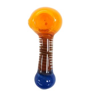 16838 - Pipa Cristal Spoon 11 cm. Orange & Blue